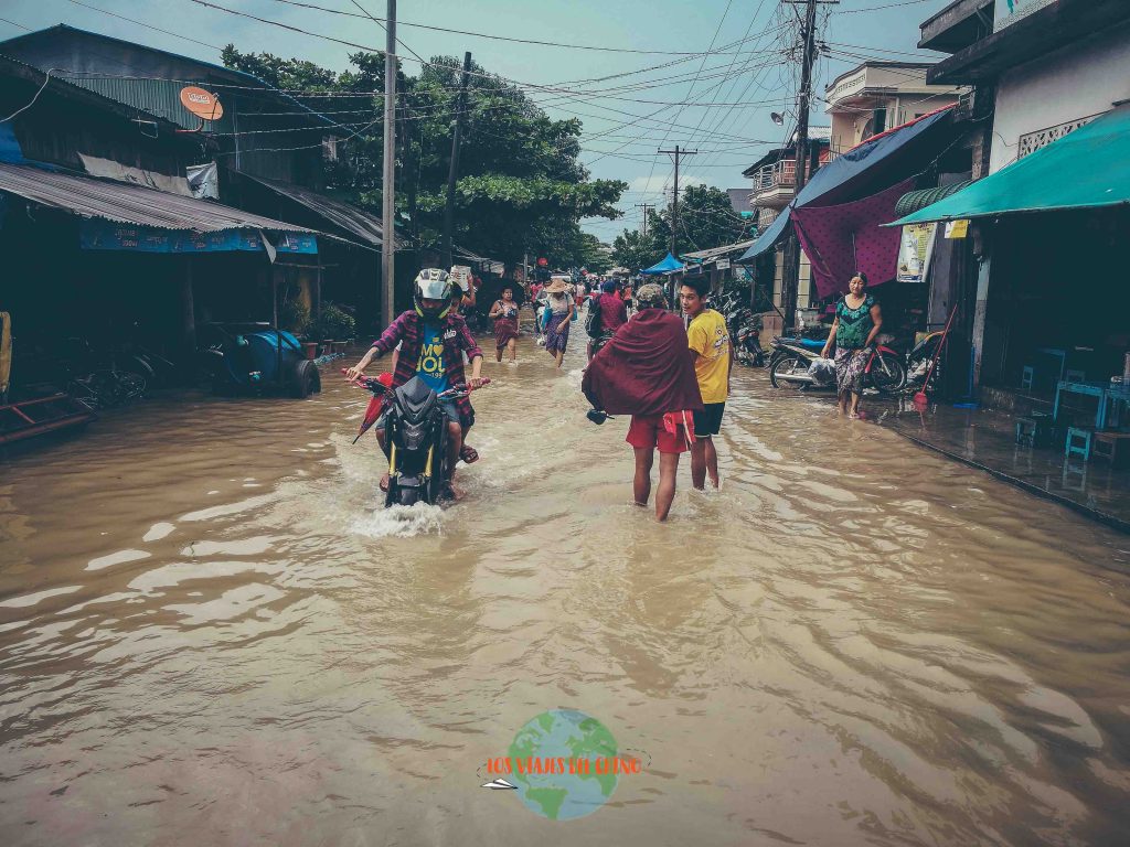 Inundación por lluvias en Myanmar