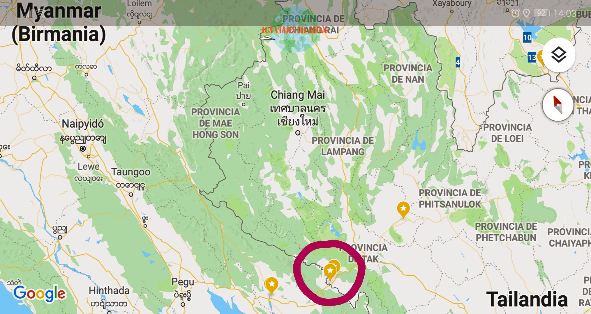 Frontera entre Tailandia y Myanmar